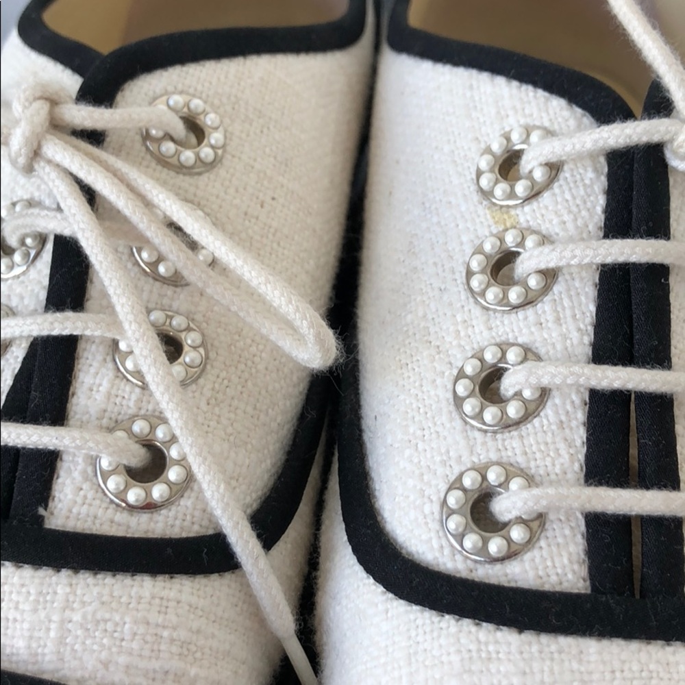 Chanel lace up cotton espadrilles beige size 35 - Picture 4 of 4